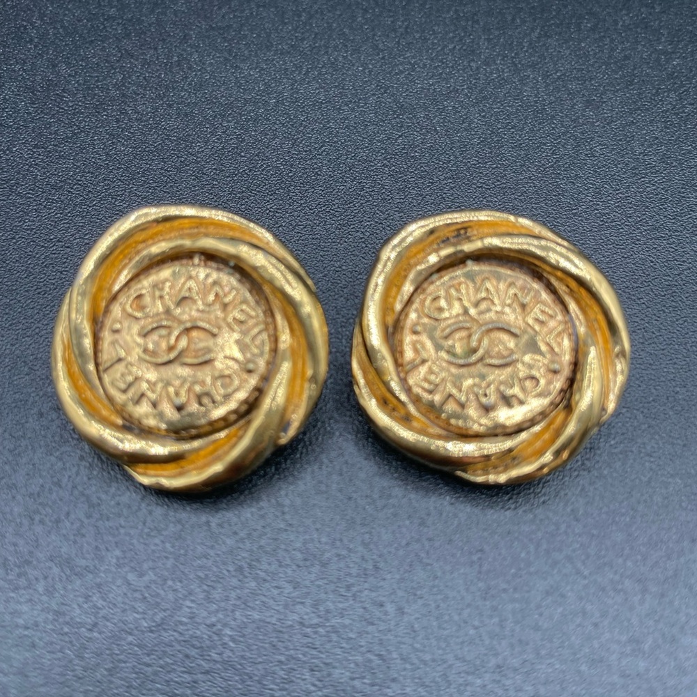 Chanel Vintage CC Clip-On Earrings with COA